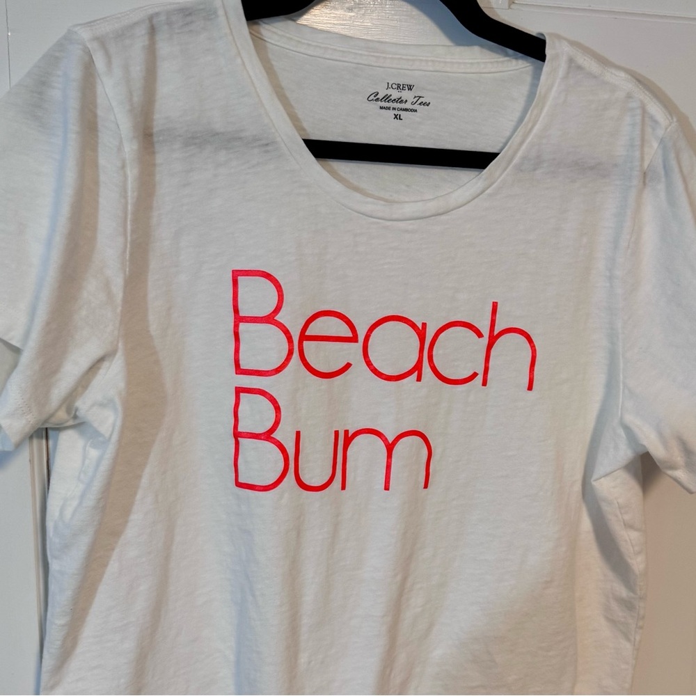 J. Crew Factory | Collectors Tee, Beach Bum Logo, White Color, Size XL - EUC - Picture 3 of 6